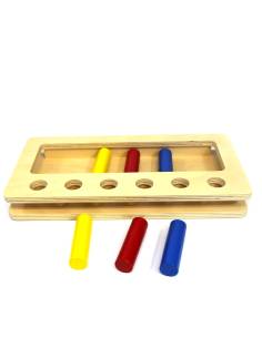 Cylindres d'encastrement Montessori colorés en bois 2