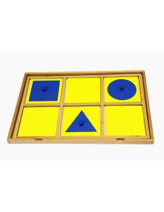 Plateau de présentation Montessori en bois pour cabinet de géométrie