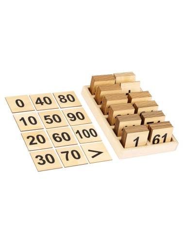 Cartes des nombres en bois de 0 à 100