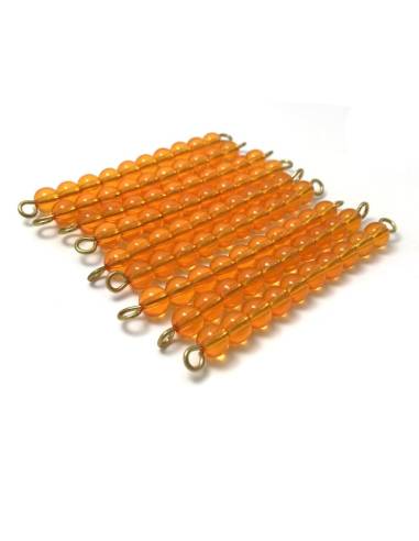 Manipuler les dizaines avec les barrettes dorées Montessori