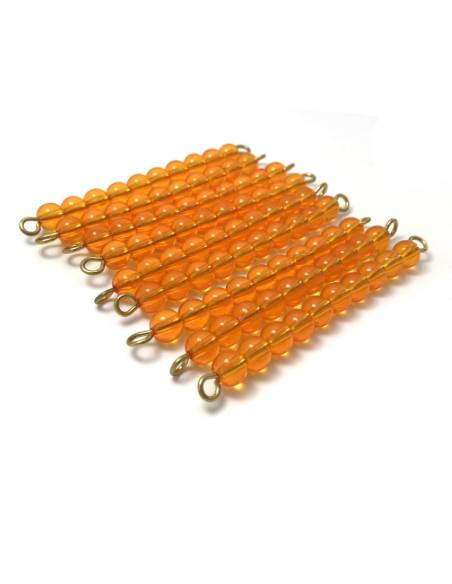 Manipuler les dizaines avec les barrettes dorées Montessori