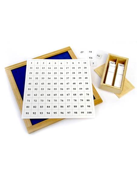 table Montessori des 100 avec carte de contrôle