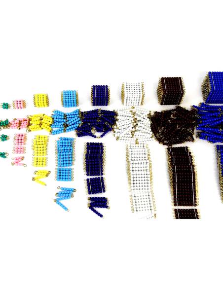 Matériel Montessori des perles pour explorer le système décimal