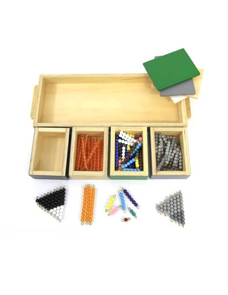 Serpent de la soustraction Montessori avec perles colorées