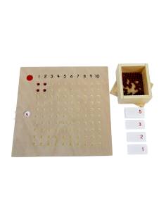 Table de multiplication Montessori avec perles rouges 2