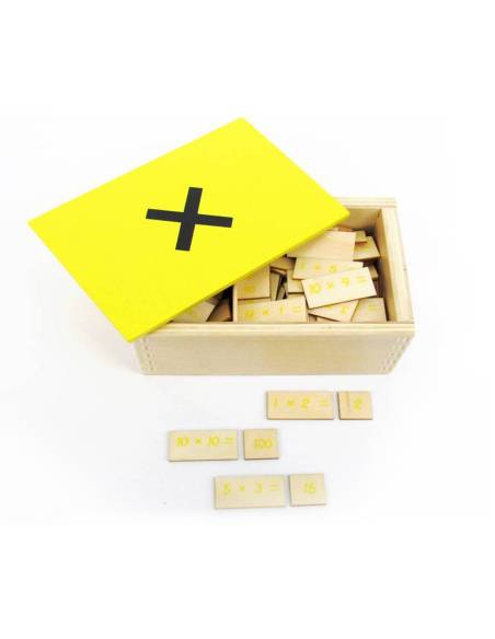 Cartes en bois pour apprendre les multiplications de façon autonome