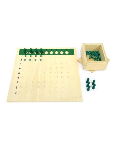 Plateau Montessori pour visualiser les divisions avec des perles