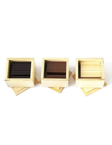 Tablettes baryques Montessori en bois pour discrimination des poids