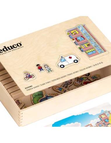 Histoires glissantes à raconter – jeu éducatif en bois