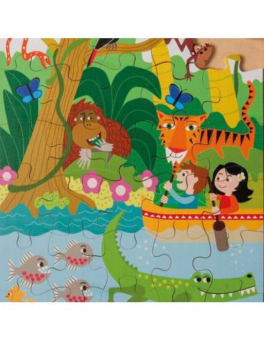 Puzzle La jungle 35 pièces 40×28 cm – Dessus & dessous