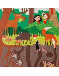 Puzzle éducatif « La forêt » 35 pièces – observer la vie en surface et sous terre 2