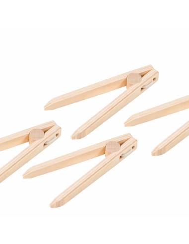 Lot de 4 pinces en bois pour motricité fine et activités Montessori