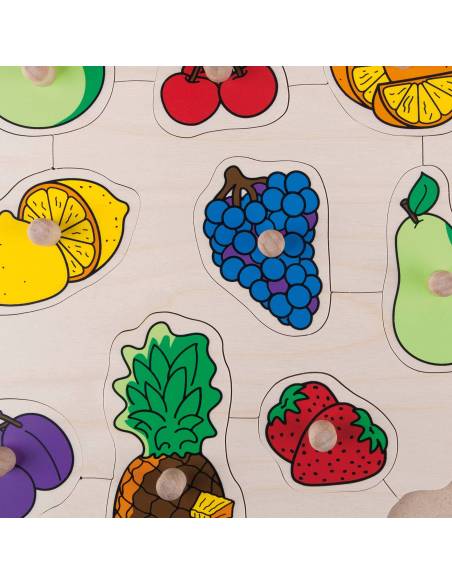 Puzzle à boutons en bois sur le thème des fruits pour enfants