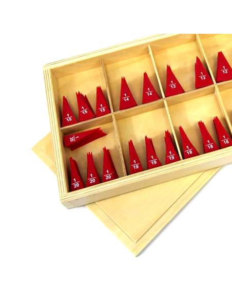 Sections circulaires Montessori avancées avec boîte bois