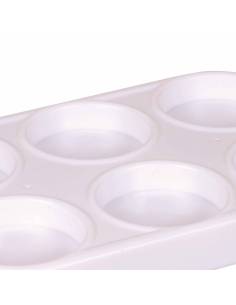 Plateau rigide avec 6 compartiments ronds pour galets de gouache 2