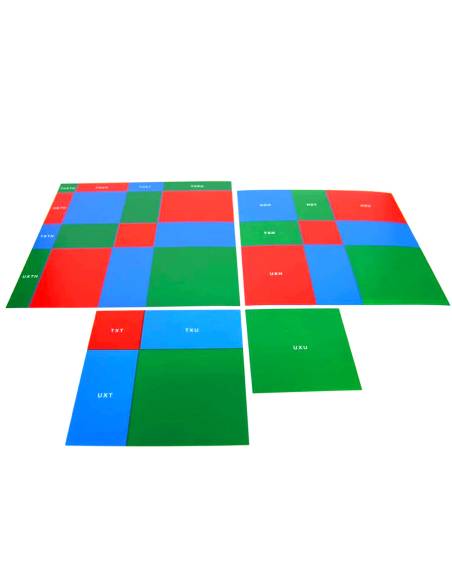 Schémas Montessori pour visualiser la racine carrée