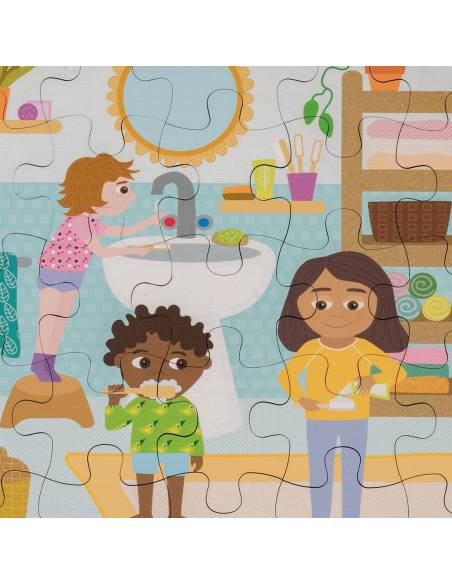 Puzzle routine du soir pour enfants – apprendre à se coucher pas à pas