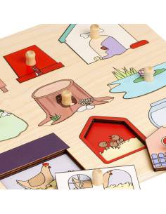 puzzle Montessori maisons des animaux 2