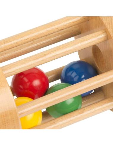 Tambour à billes sensoriel en bois naturel pour bébés
