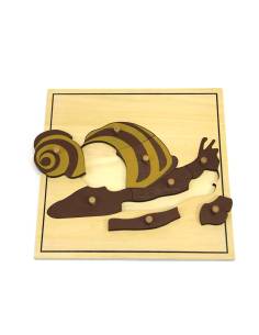 Puzzle Montessori escargot en bois 2