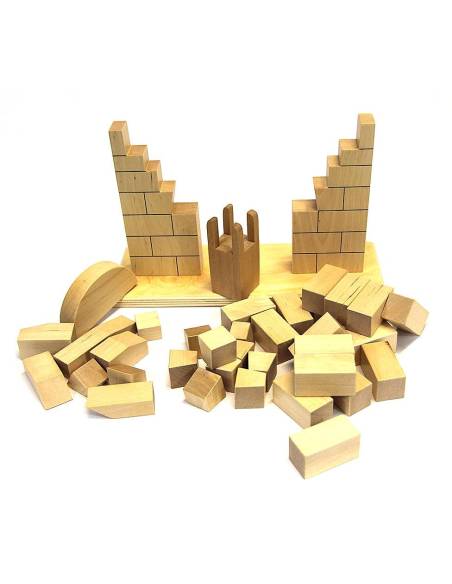 Arche romane Montessori en bois pour construction géométrique