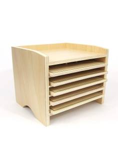 Cabinet Montessori avec 5 puzzles animaux