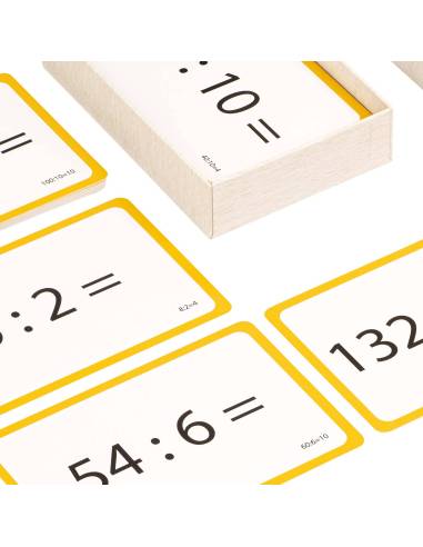 Jeu de cartes – Mémorisation de la division, cartes flash pédagogiques