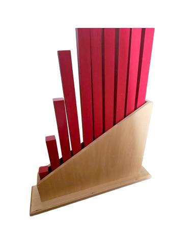 Support vertical en bois pour organiser les barres Montessori en autonomie