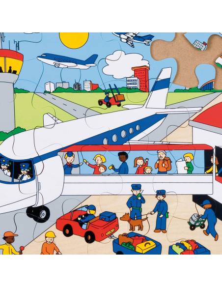 Puzzle L’avion en bois – 16 pièces pour découvrir les transports