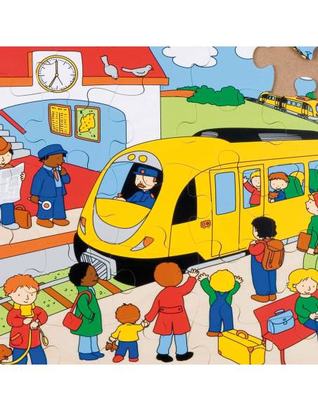 Une scène de gare animée pour apprendre et jouer