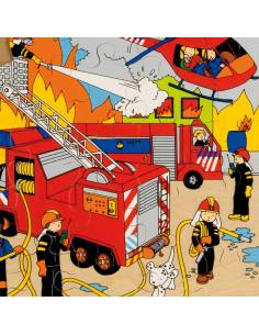 Puzzle en bois pompiers 25 pièces 2