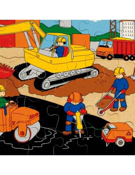 Puzzle Le chantier de construction en bois – 36 pièces éducatives sur la ville