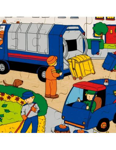 Puzzle Ramassage des déchets en bois – 49 pièces éducatives sur la citoyenneté et l’écologie