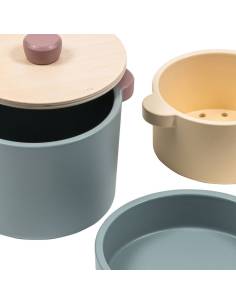 Batterie de cuisine en bois 4 pièces pour enfants 2