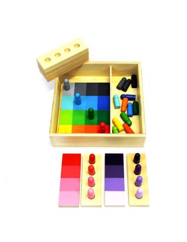 Boîte des dégradés de couleurs Montessori – perception visuelle, tri et concentration