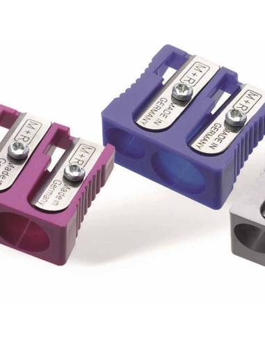 Taille-crayon double entrée pratique et robuste pour enfants