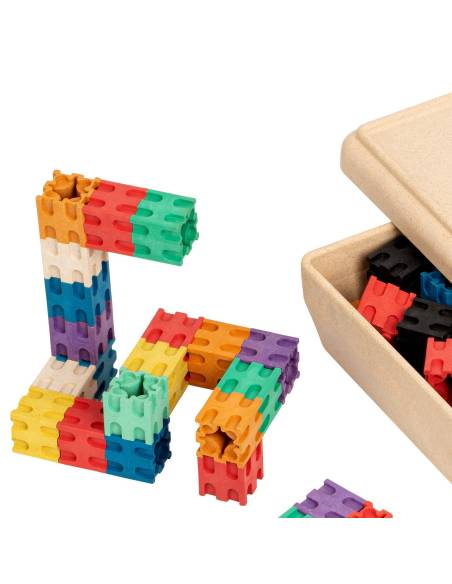: 100 cubes Mathlink emboîtables en Re-Wood avec boîte