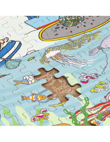 Puzzle de 100 pièces sur le thème de la mer de plastique