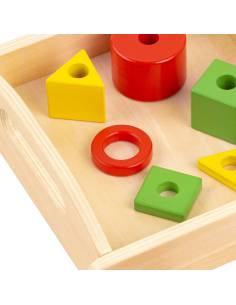 Plateau d’enfilage de perles Montessori en bois 2