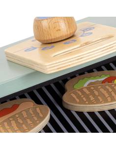 Grill-plancha en bois pour jeux d’imitation 2