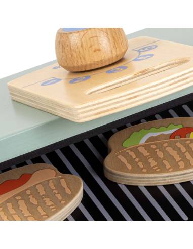 Grill-plancha en bois – Jouet d’imitation culinaire Montessori