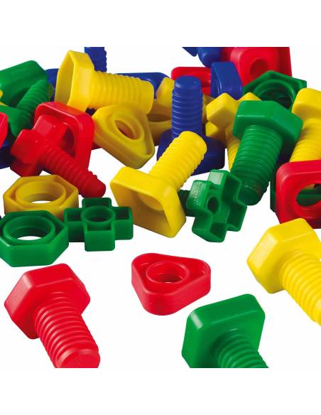 64 écrous et boulons en plastique – Jeu éducatif de motricité fine