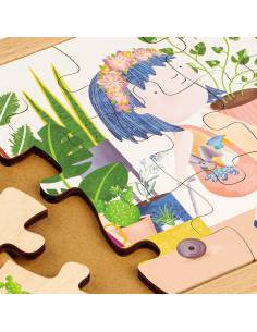 Puzzle en bois éducatif sur les plantes d’intérieur 2