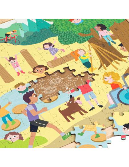 Un puzzle coopératif et coloré pour découvrir la forêt et apprendre à jouer ensemble