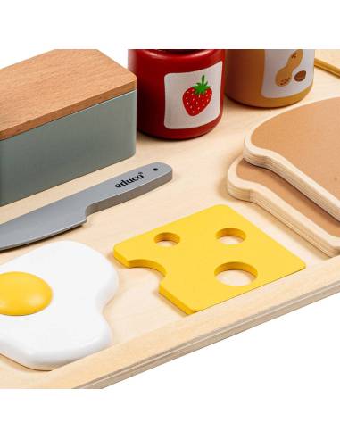 Un petit-déjeuner complet en bois – Jeu d’imitation éducatif