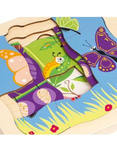 Puzzle éducatif en bois cycle de vie du papillon 2