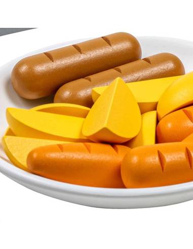 Un ensemble alimentaire en bois solide et coloré pour stimuler le jeu symbolique et l’apprentissage