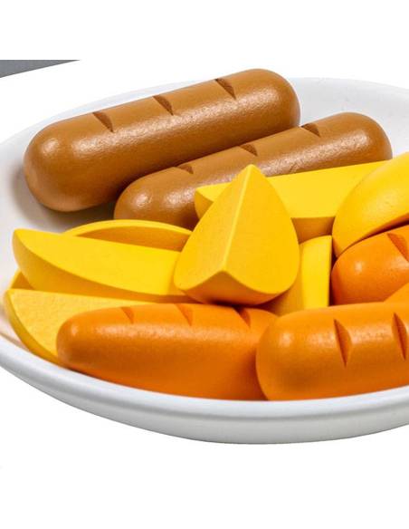 Un ensemble alimentaire en bois solide et coloré pour stimuler le jeu symbolique et l’apprentissage