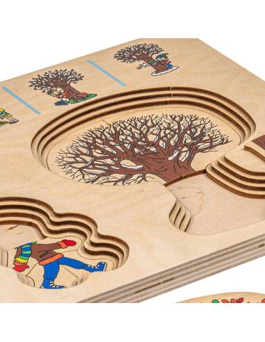 Puzzle éducatif en bois – L’évolution de l’arbre au fil des saisons