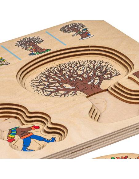 Puzzle éducatif en bois – L’évolution de l’arbre au fil des saisons